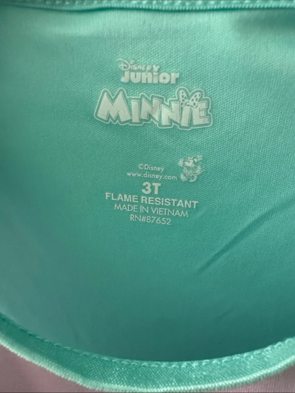 Disney Minnie Mouse Pink and Aqua Girls Nightgown - Picture 3 of 3